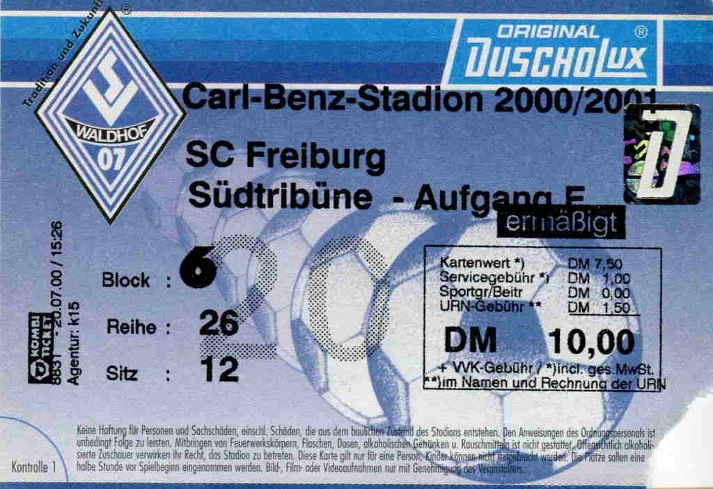 Eintrittskarte Freundschaftsspiel 2000-2001 SVW SC Freiburg.jpg