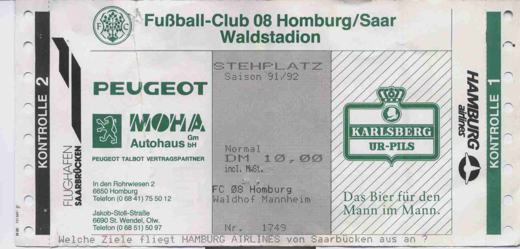 FC Homburg - SVW, 2. BL, 1991-1992, 2-2.JPG